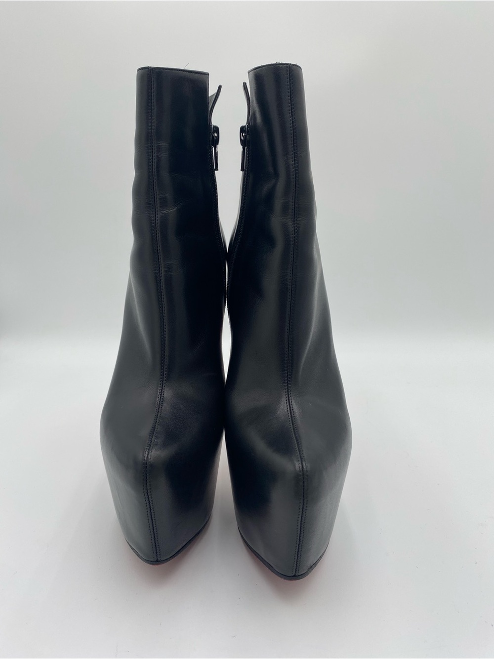 Christian Louboutin Black Leather Ankle Boots